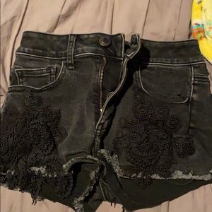 American eagle black Jean shorts with lace